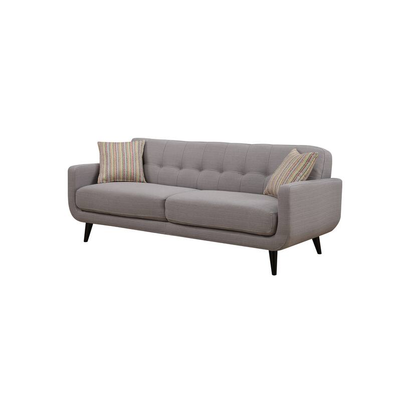 Crystal Mid-Century Modern Grey Sofa