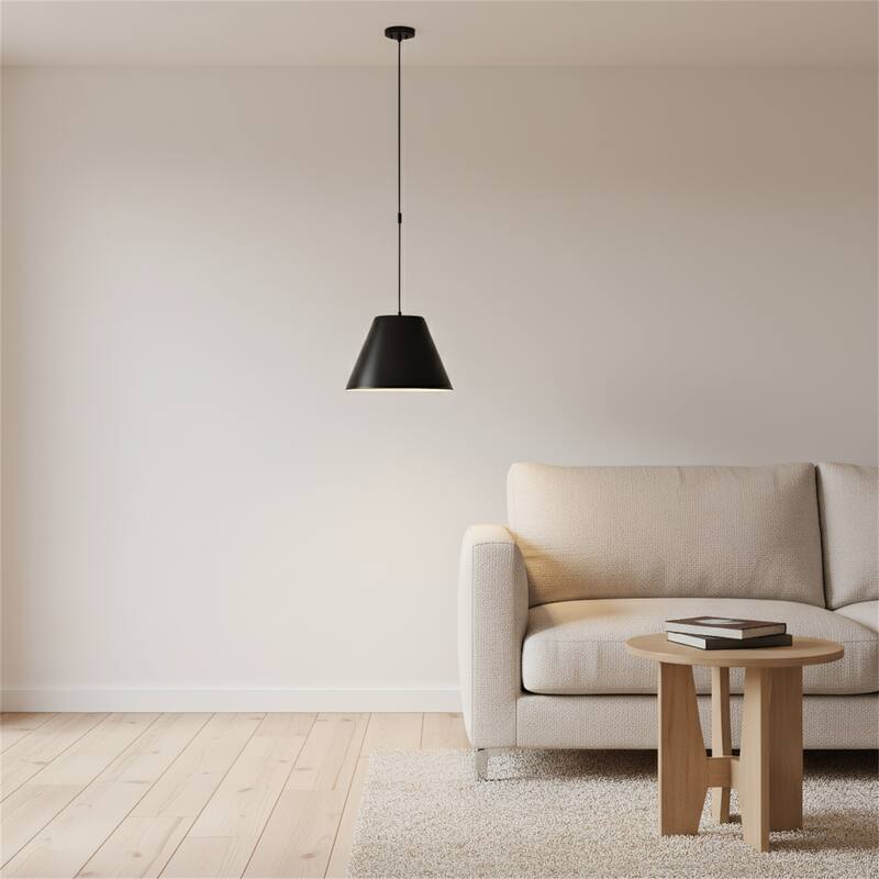 16" Diameter Integrated LED Black Pendant - Black