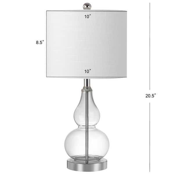 dimension image slide 10 of 13, Anya 20.5" Mini Glass LED Table Lamp, Gray by JONATHAN Y