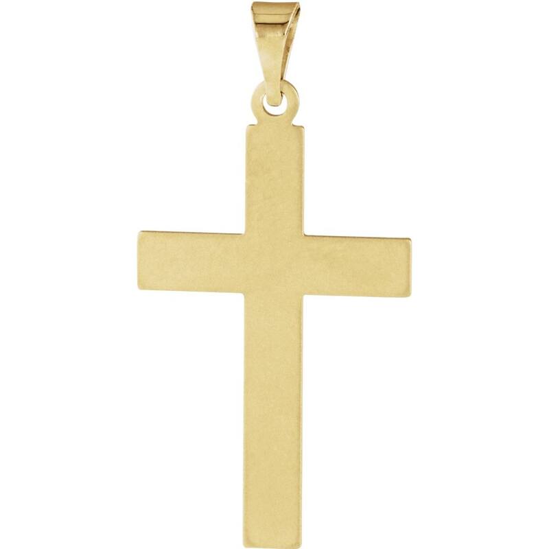 Curata 14k Yellow Gold Cross Pendant 18x12mm