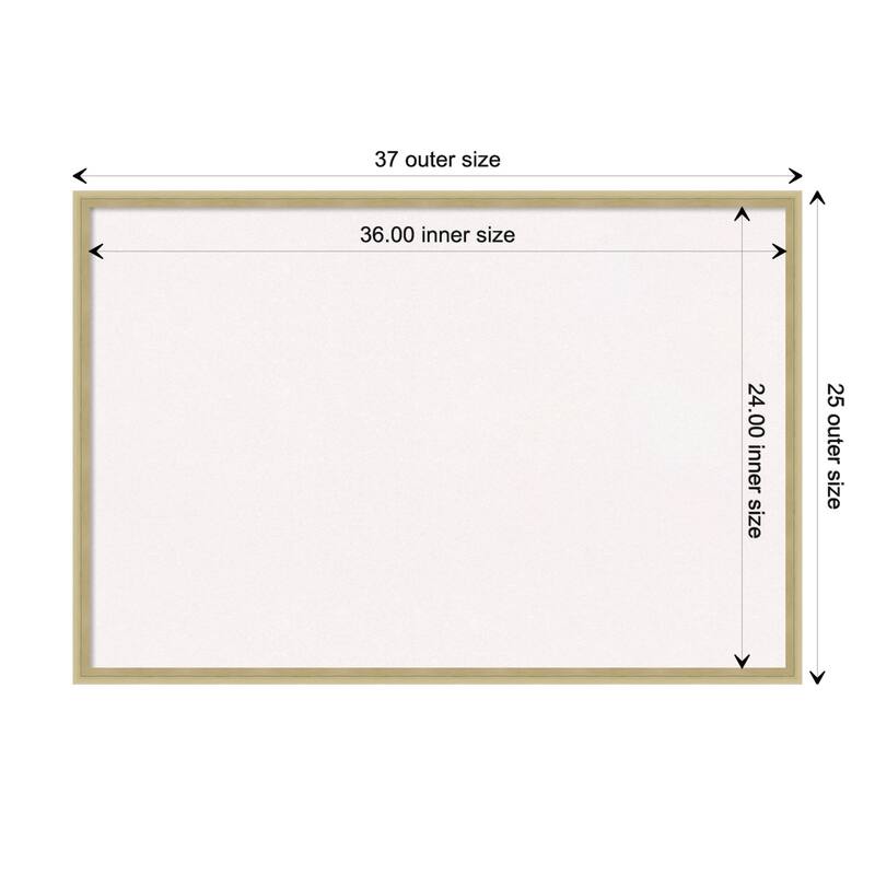 Lucie Wood Framed White Corkboard Bulletin Board - Lucie Champagne - Board Size 36x24
