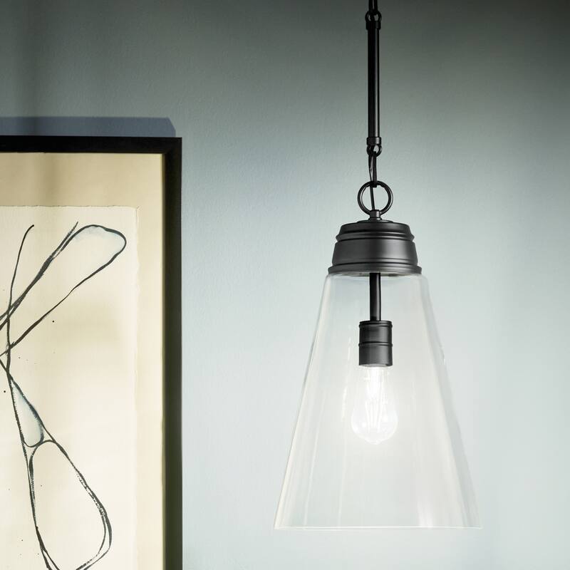 Kichler Lighting Marsailli 19" 1-Light Medium Pendant with Clear Glass in Black - 11.5