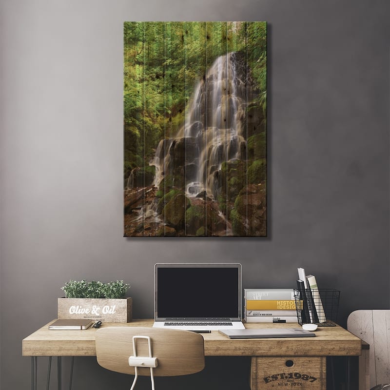 Secret Cascade Print On Wood by Dautlich - Multi-Color
