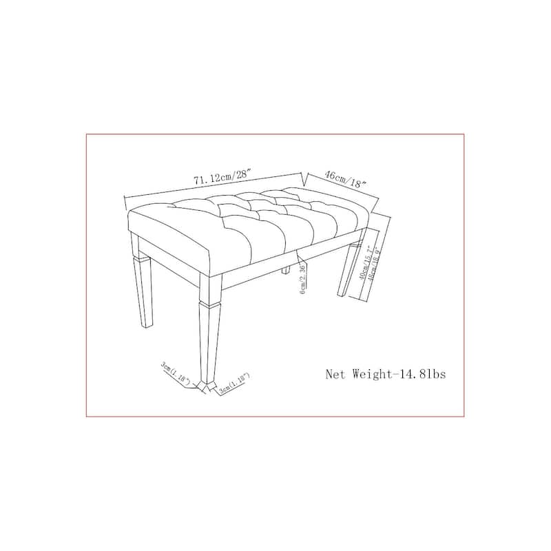 WYNDENHALL Hopewell 28 inch Wide Traditional Rectangle Ottoman Bench