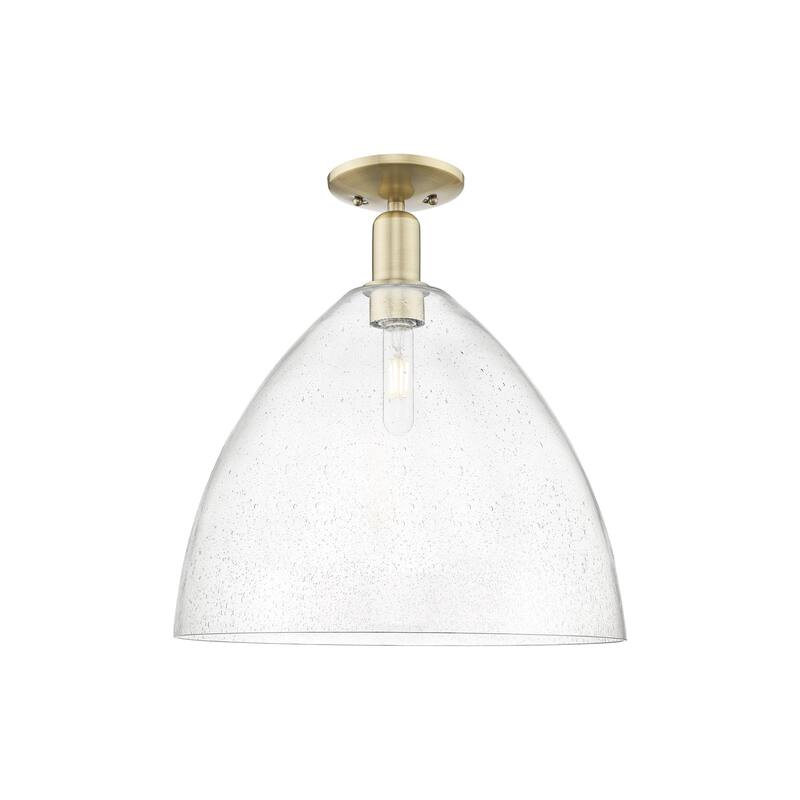 Innovations Lighting 716-1C-19-16 Bristol Semi-Flush Bristol 16" Wide - Antique Brass / Seedy