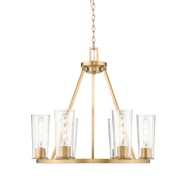 Z-Lite 826-6 Titus 6 Light 26" Wide Candle Style Chandelier - Modern Gold