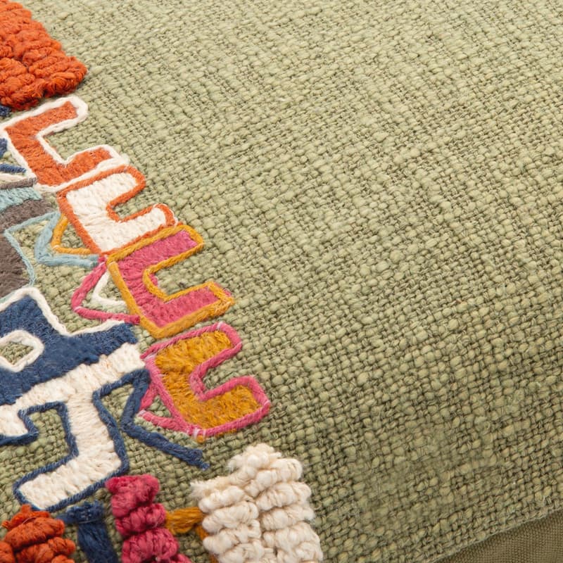 Shaye Colorful Embroidery Details Throw Pillow