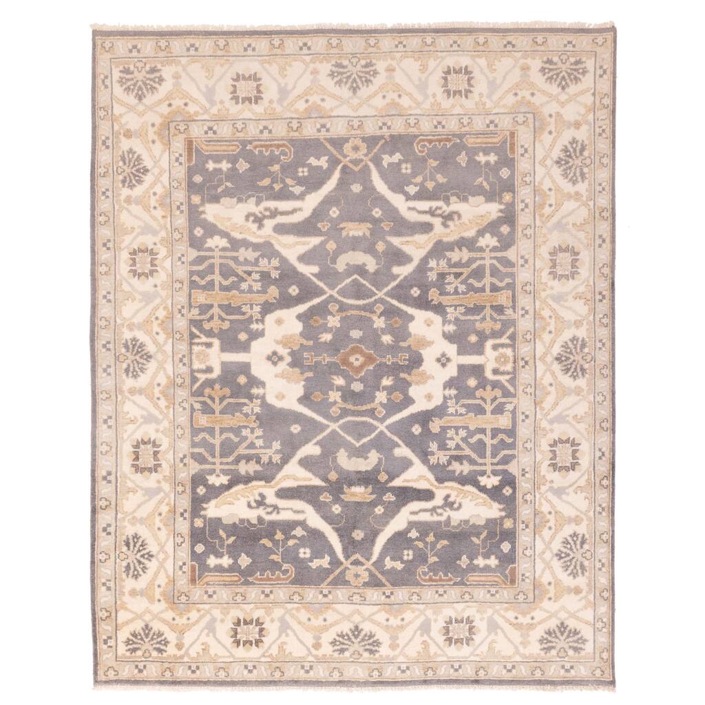 ECARPETGALLERY Hand-knotted Royal Oushak Grey Wool Rug - 7'11 x 9'10