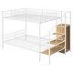 preview thumbnail 20 of 22, Versatile Design Twin over Full Metal Bunk Bed with Wire Shelving and Lateral Storage Ladder and Wardrobe
