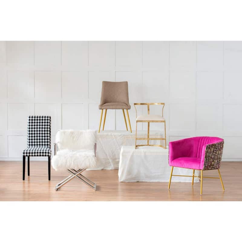 27" Gold and White Contemporary Style Cavendish Chair