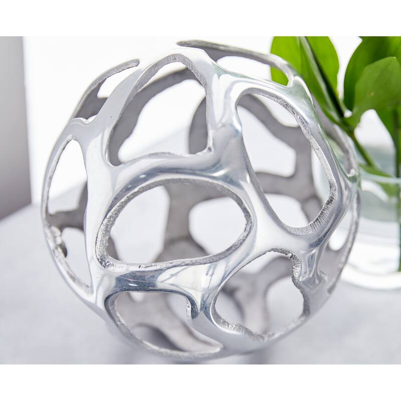 Contemporary Aluminum Metal Geometric Sculpture (Set of 3) - Silver, Copper, Brass