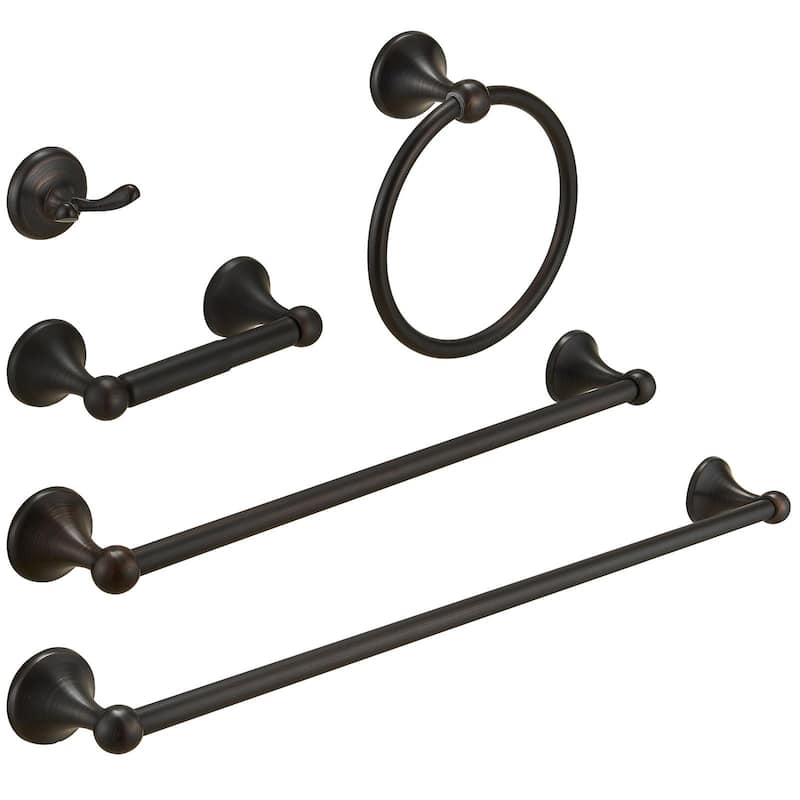WIZ 5-Piece Bath Hardware Set Towel Bar Towel Holder Set - Oil Rubbed Bronze