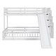 preview thumbnail 8 of 34, Twin Over Full Multifunctional Kids Bunk Bed Frame with Slide, Wooden Loft Bed with Storage Staircase and Guardrails