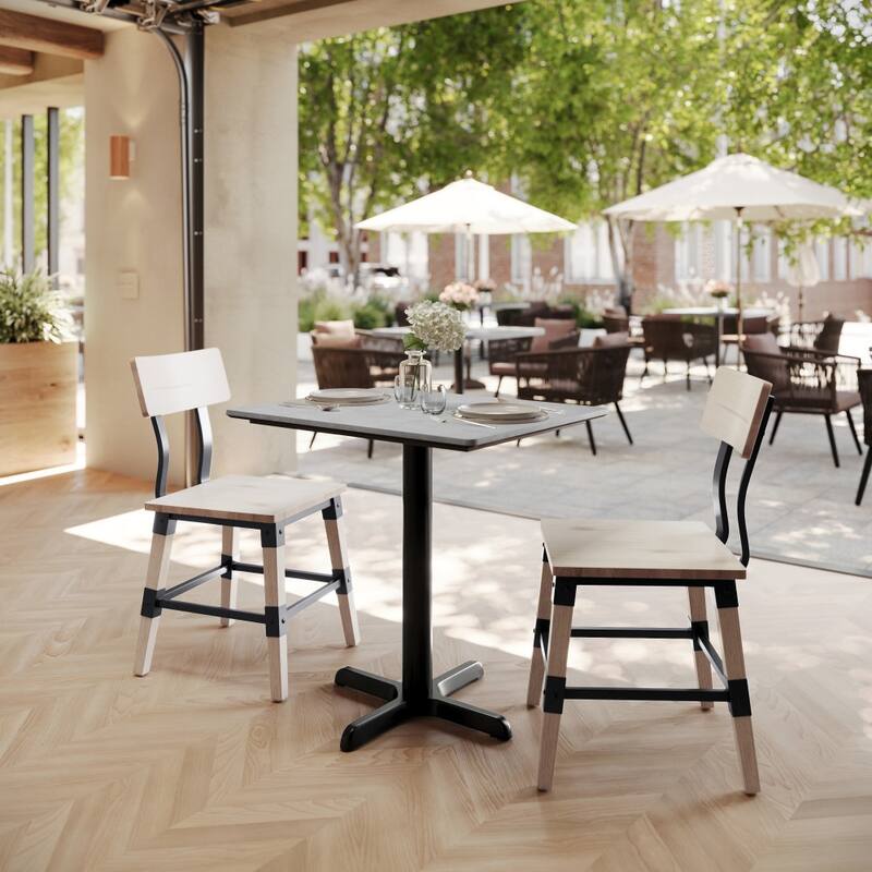 Commercial HPL Tabletop with Table Height Crisscross Base - 29.75"W x 23.75"D x 29.5"H