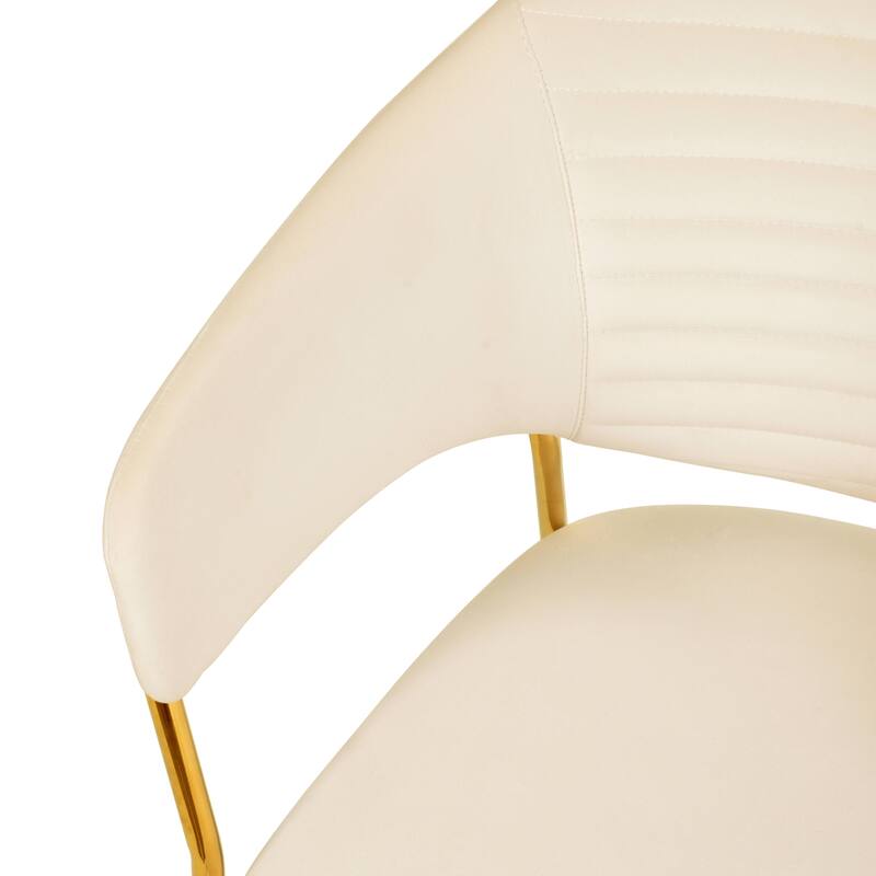 LeisureMod Set of 4 Bella Upholstered Leather/Velvet Accent Dining Chair in Gold Base for Home, Dining Room & Kitchen Furniture