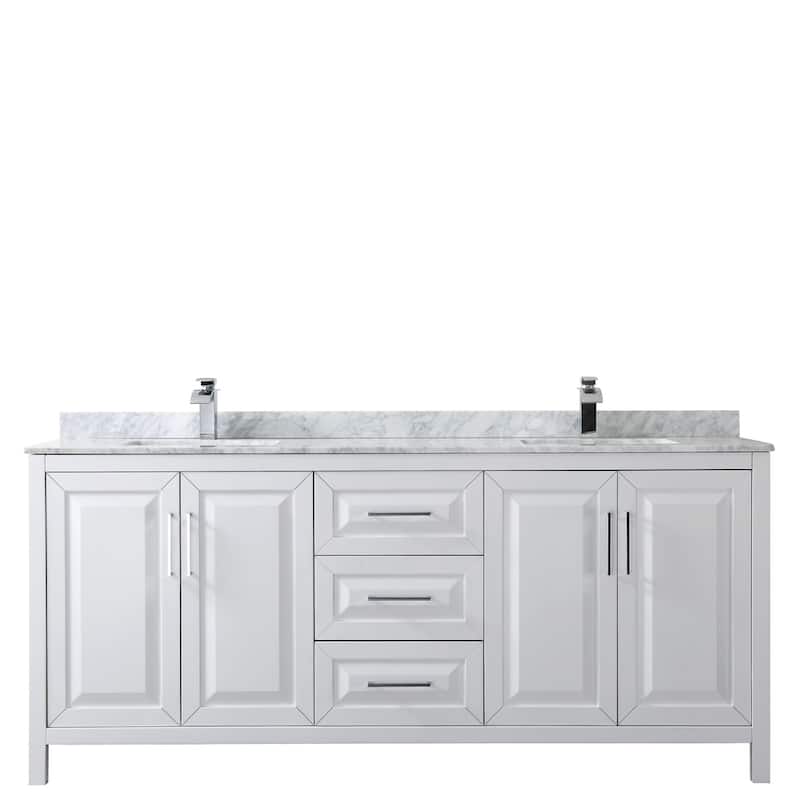 Daria 80-inch Double Vanity, Marble Top, No Mirror