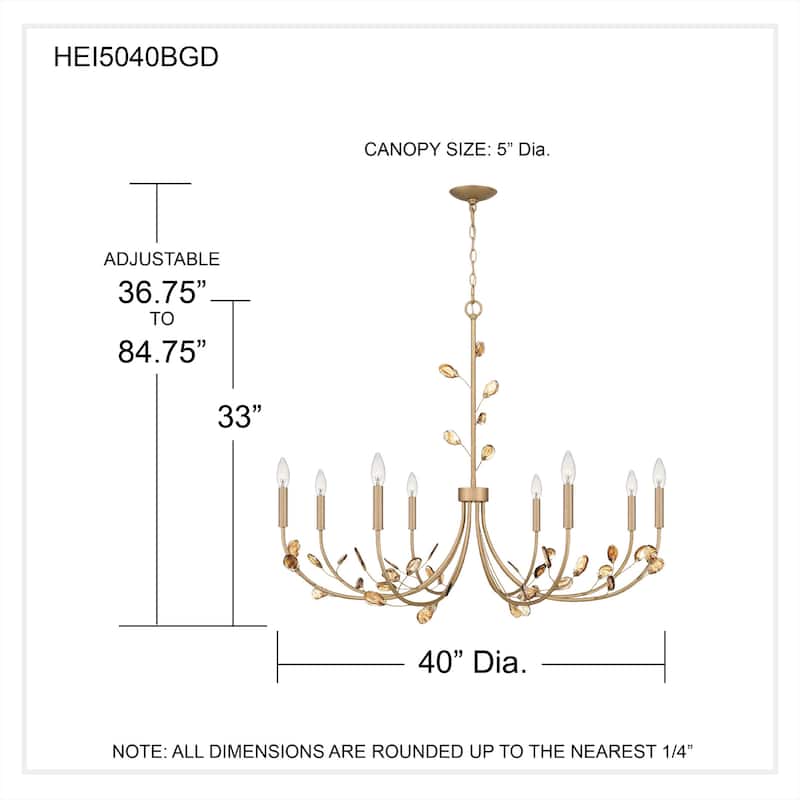 Heiress 8-Light Bronze Gold Chandelier