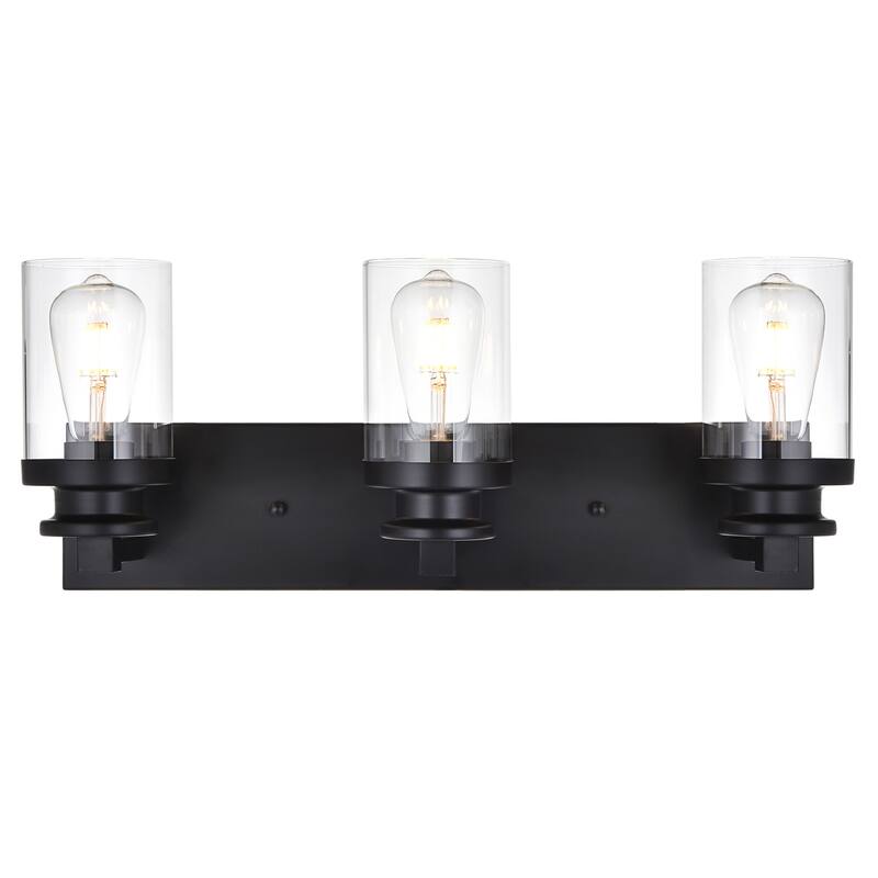 Industrial Vanity Light fixture with Clear Glass Shade