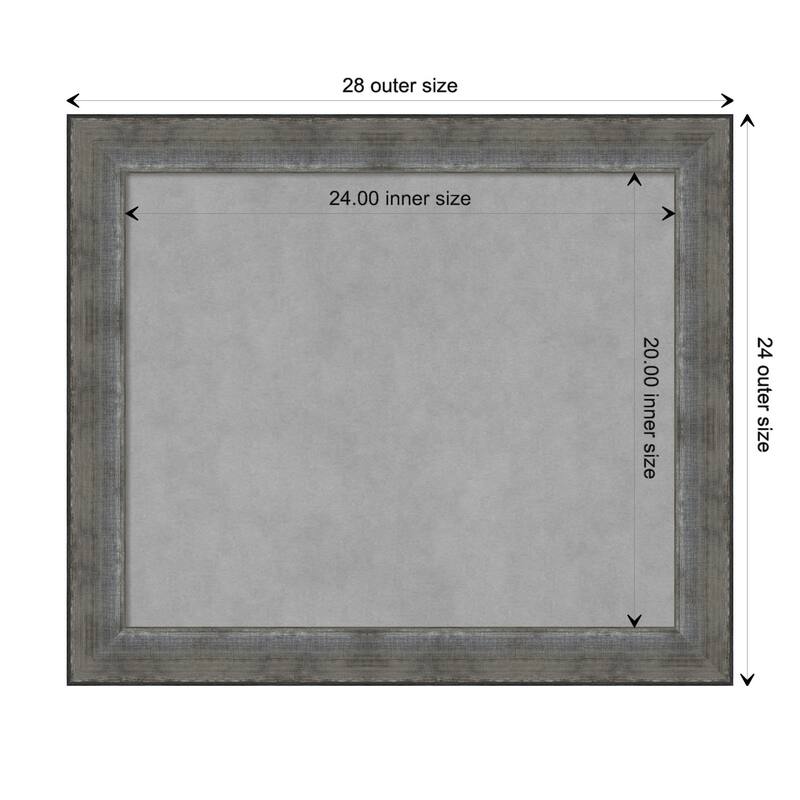 Amanti Art Forged Pewter Framed Magnetic Board - Board Size 24x20
