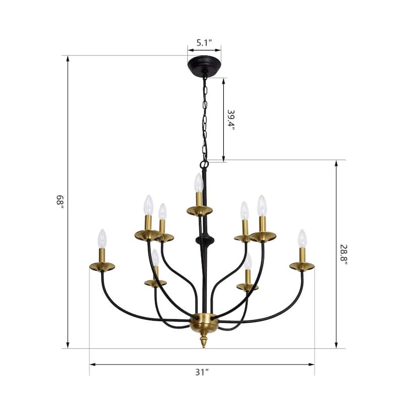 Maxax 9 - Light Candle Style Classic / Traditional Chandelier
