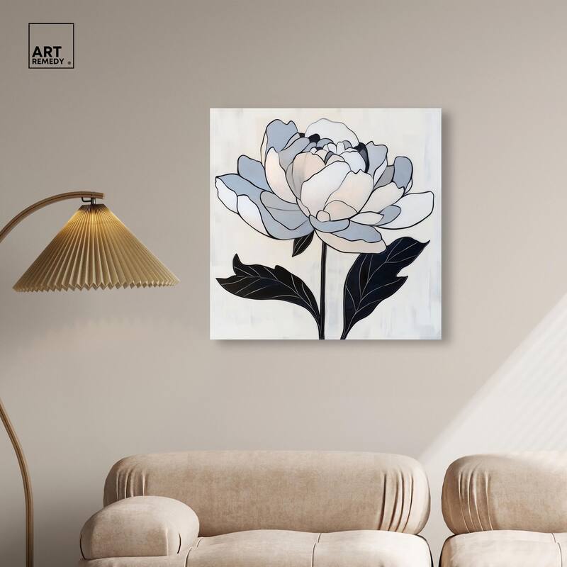 Gray Scale Flower I Canvas by Art Remedy, Gallery Wrapped