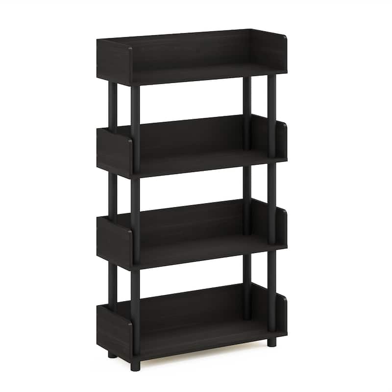 4 Tiers Wood Household Shelving Unit in Espresso (23.62 in. W x 41.1 in. H x 9.21 in. D) - 23.62