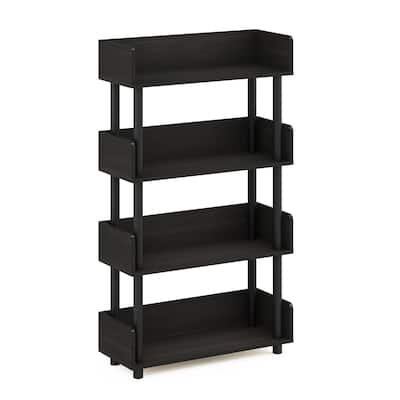 4 Tiers Wood Household Shelving Unit in Espresso (23.62 in. W x 41.1 in. H x 9.21 in. D) - 23.62