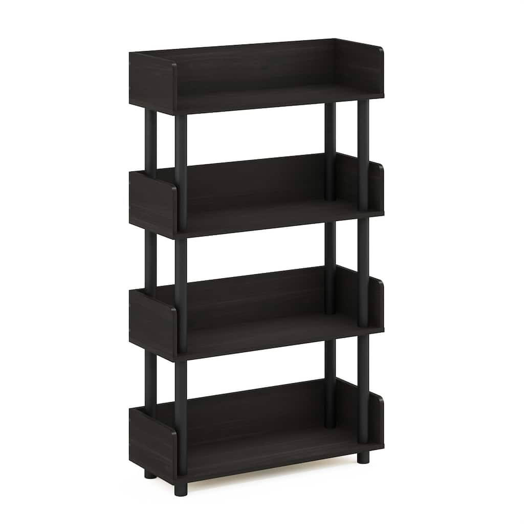4 Tiers Wood Household Shelving Unit in Espresso (23.62 in. W x 41.1 in. H x 9.21 in. D) - 23.62