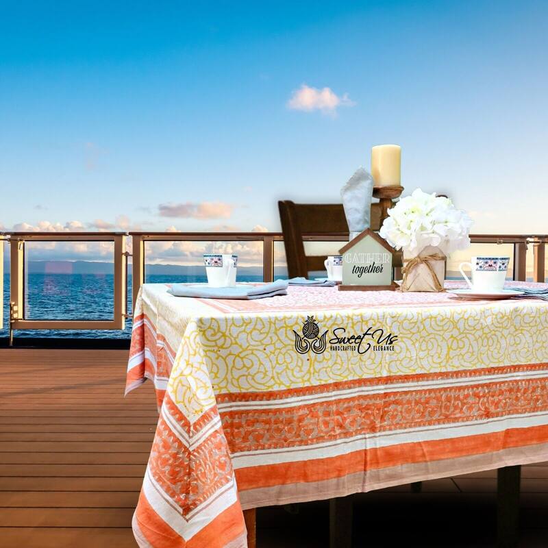 Cotton Floral Garden Tablecloth Rectangle