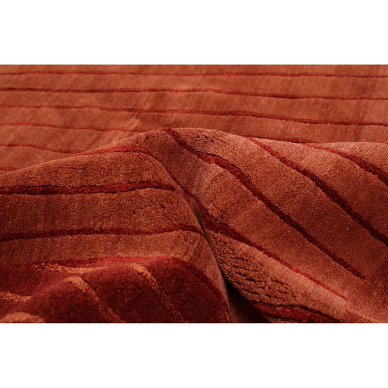 ECARPETGALLERY Hand-knotted Opulence Dark Copper Silk, Wool Rug - 8'0 x 9'11