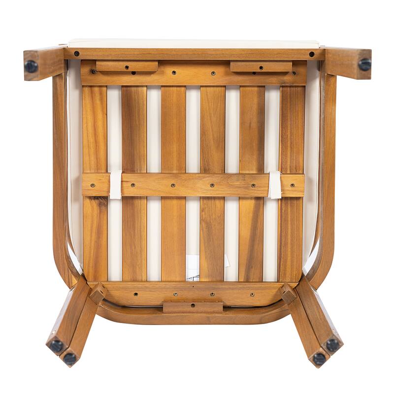 Christopher Knight Home - 5-Piece Outdoor Acacia Wood Dining Set with Curved Arm Chairs & Slat Round Table