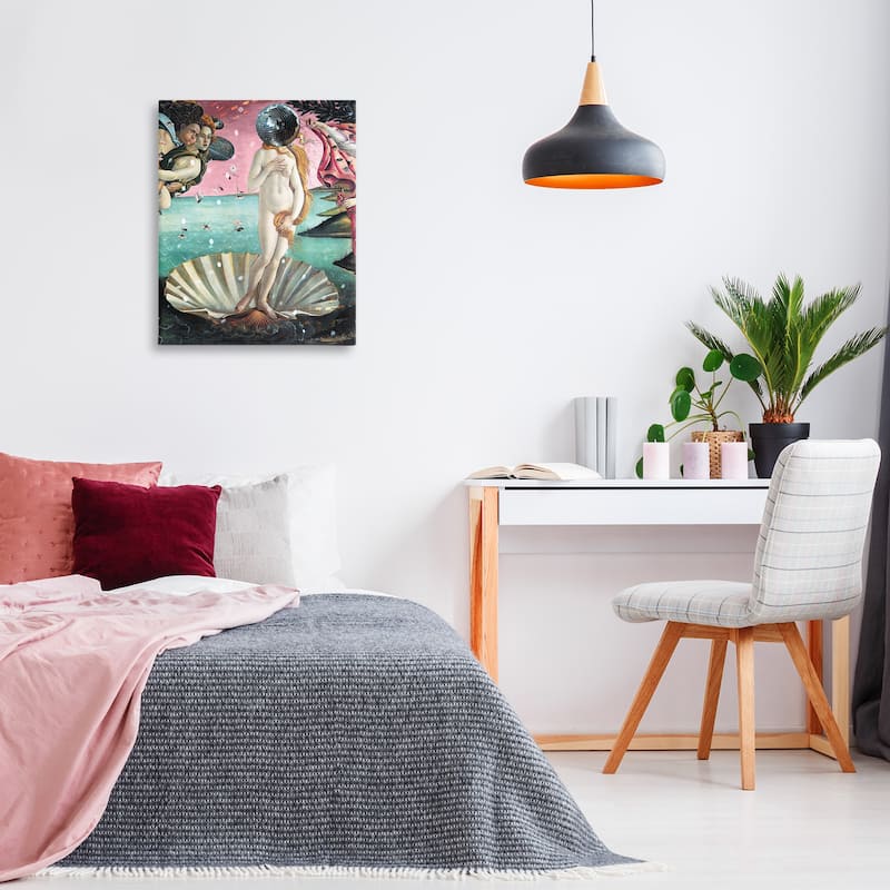 Stupell Classic Clamshell with Disco Ball Canvas Wall Art Design By Lil' Rue