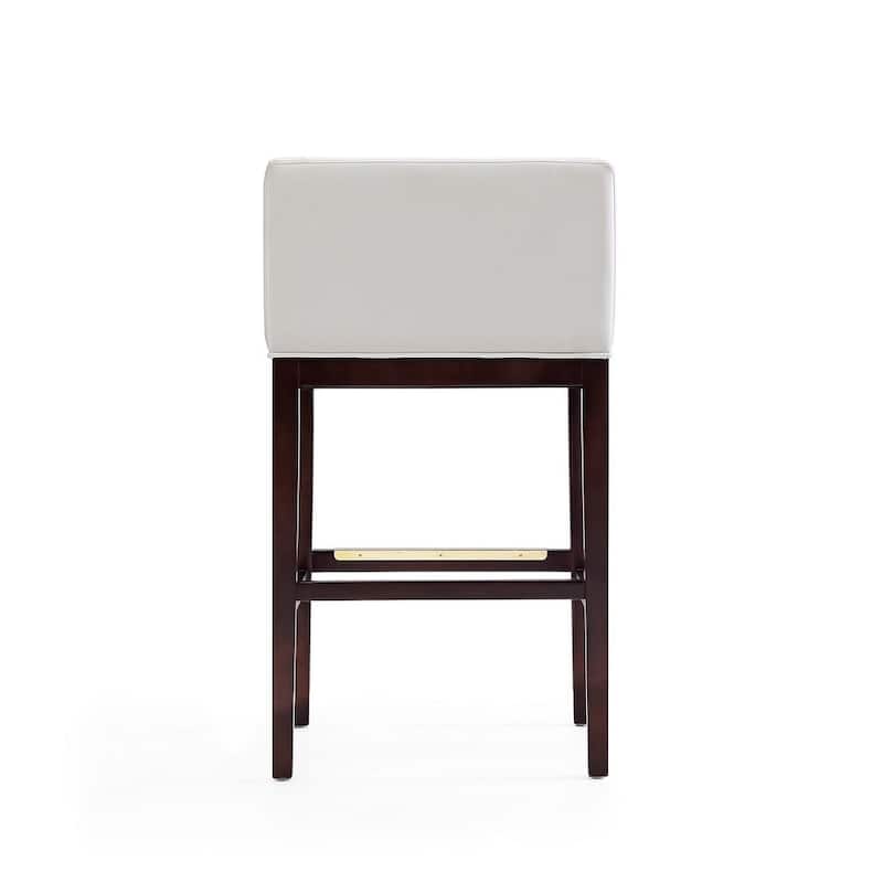 Manhattan Comfort Kingsley 38 in. Dark Walnut Beech Wood Barstool (Set of 2)
