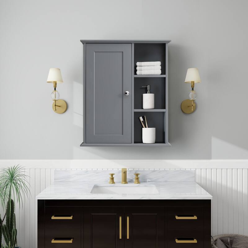 Bathroom Wall Cabinet with Soft-Closing Hinges, MDF Construction, and Versatile Storage for Home or Office Use