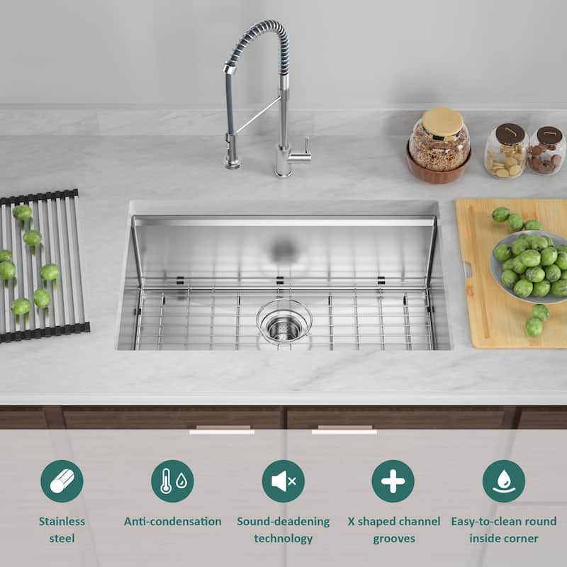 Undermount Single Bowl Stainless Steel Kitchen Sink 16 gauge-ALL SIZE