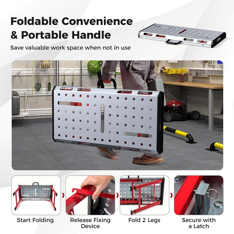 Costway Welding Table 42" x 21" with Adjustable Height 2 Bar Clamps - See Details
