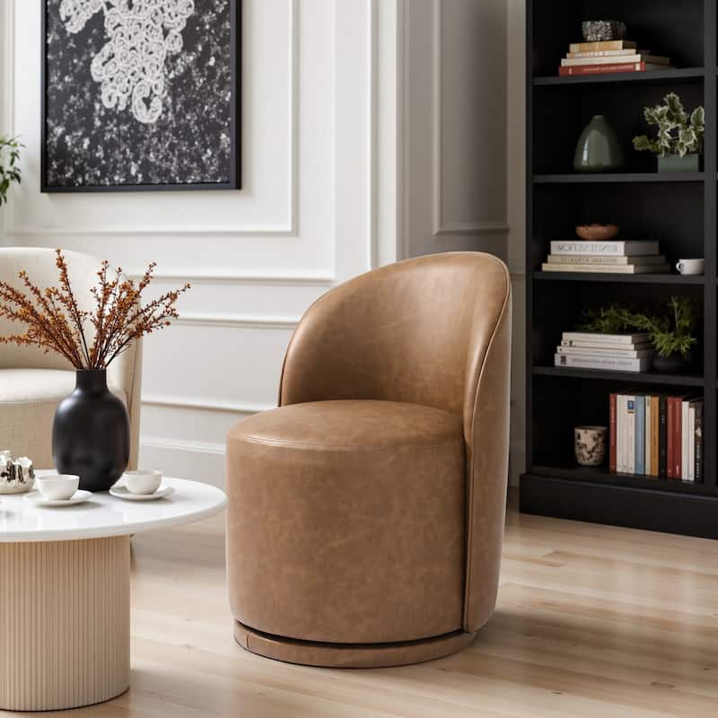 Modern Armless 360-Degree Swivel Dining Chair Barrel Chair