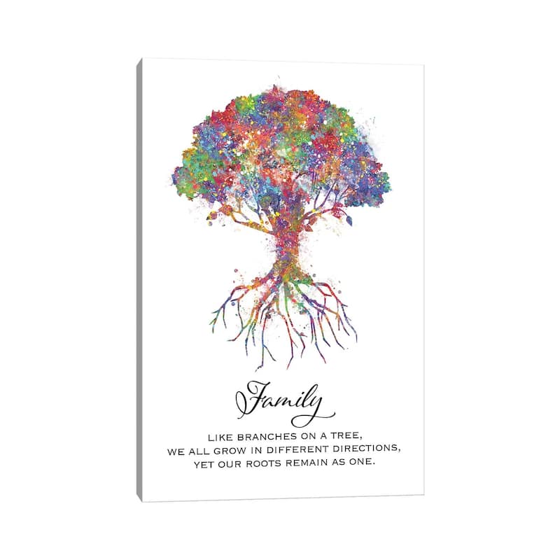 iCanvas "Trees Family Quote" by Genefy Art Canvas Print