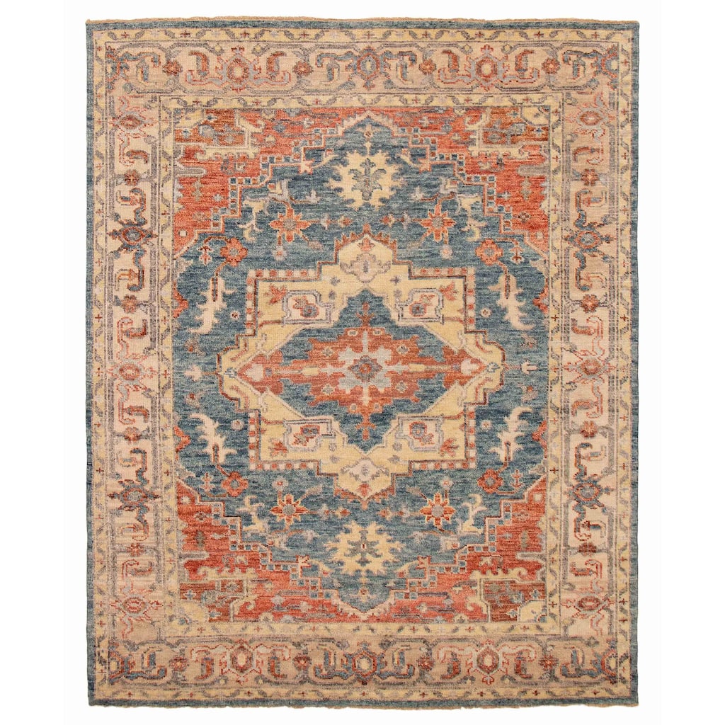 ECARPETGALLERY Hand-knotted Jules Serapi Navy Wool Rug - 8'0 x 9'10