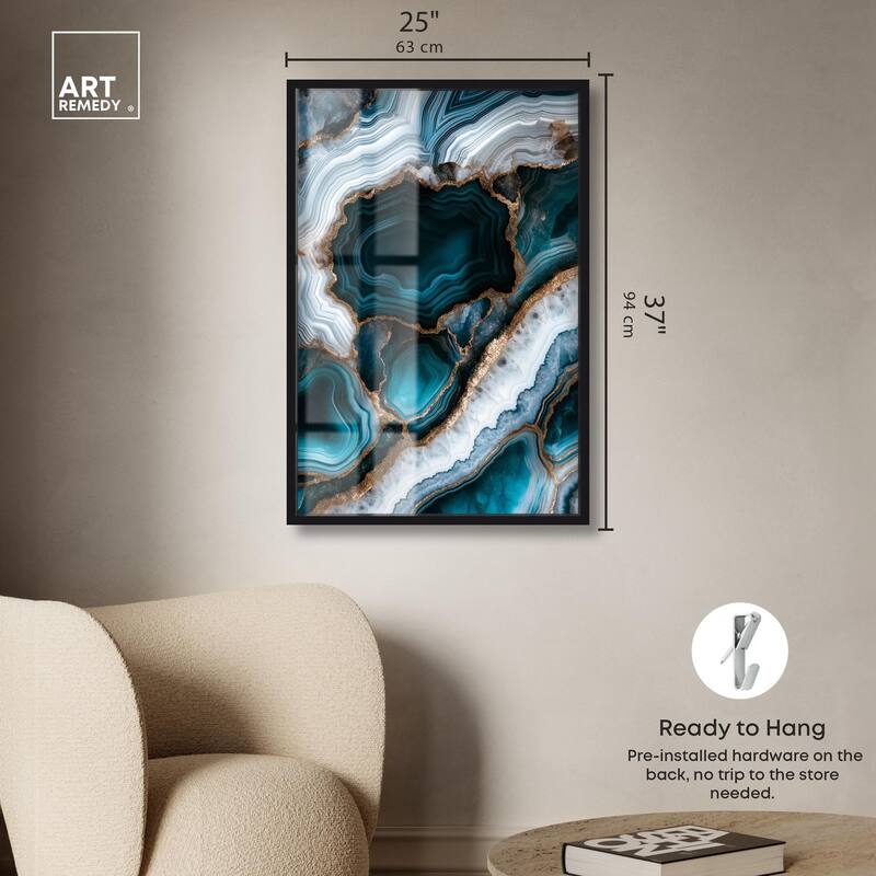 Teal Tectonic I Shadowbox by Art Remedy