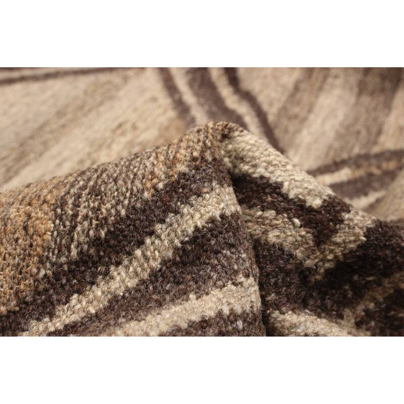 ECARPETGALLERY Flat-Weave Ankara FW Dark Brown Wool Kilim - 5'7 x 7'6