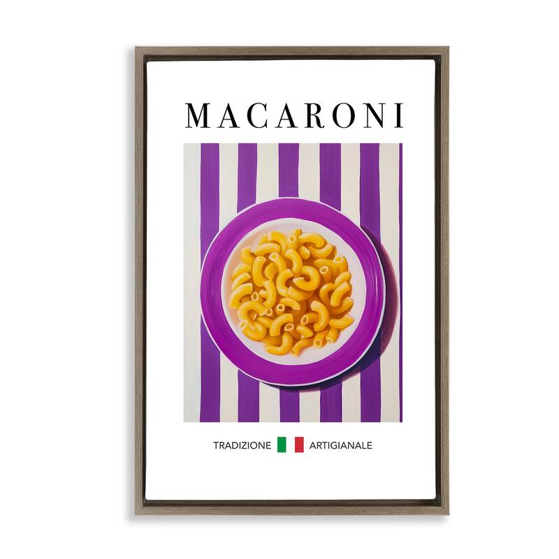 Stupell Traditional Macaroni Pasta Framed Floater Canvas Wall Art Design By Andreas Magnusson - 17 x 25 - Brown