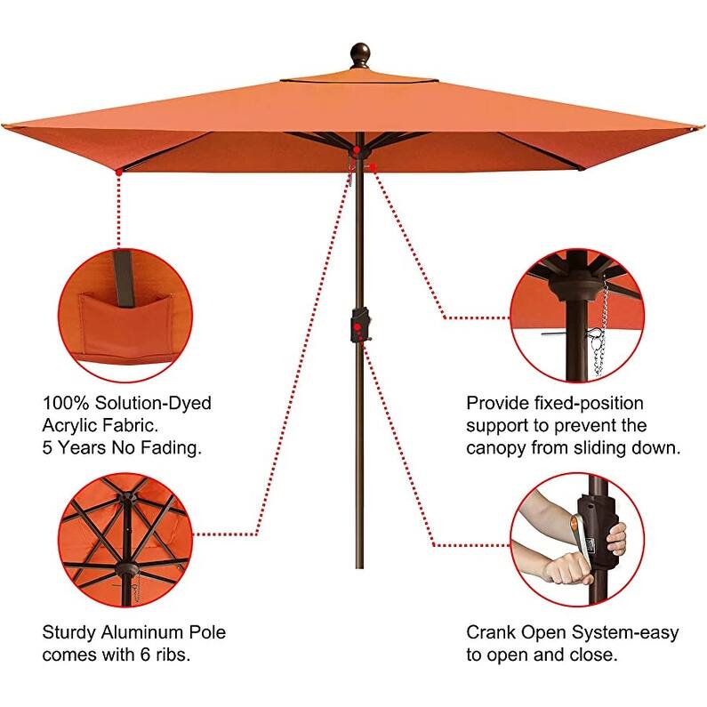 Tradesparker Multicolor Sunbrella 9ft/10x6.5ft Patio Market Outdoor Table Umbrella