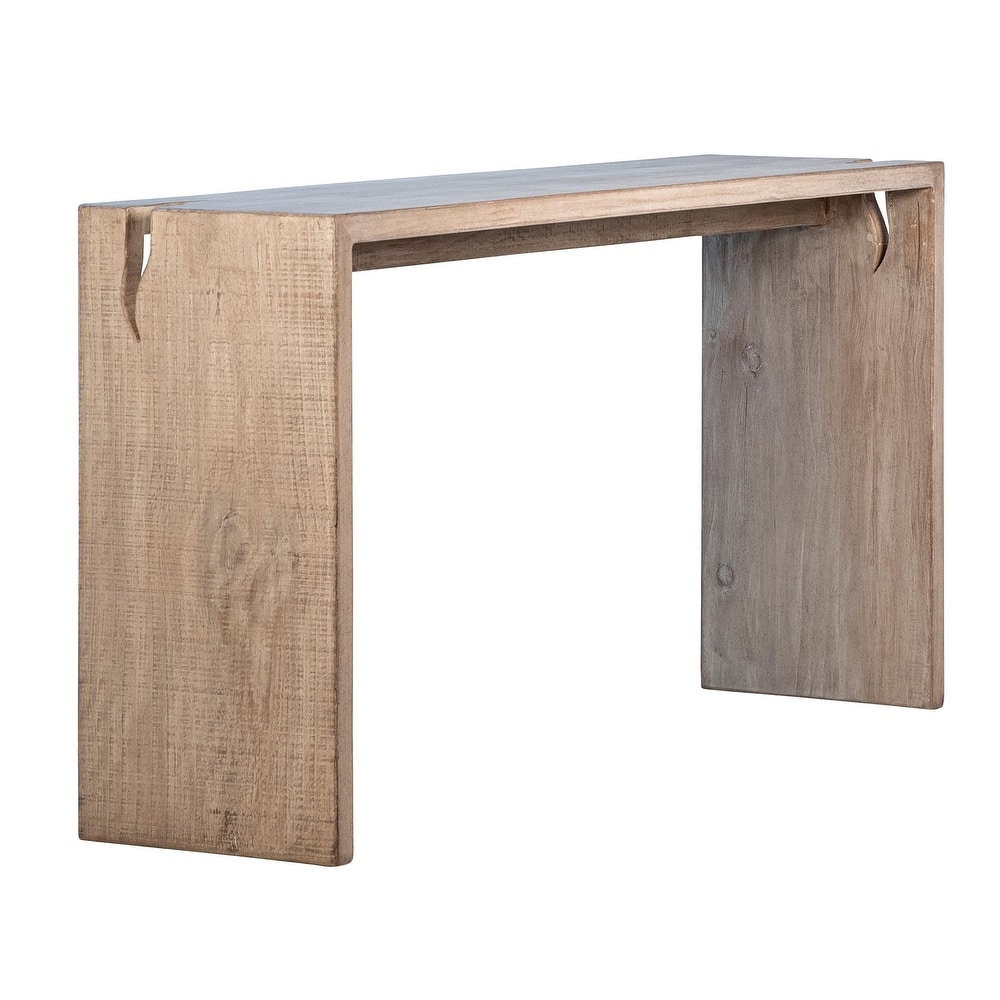 Evie Reclaimed Pine Waterfall Console Table, Espresso