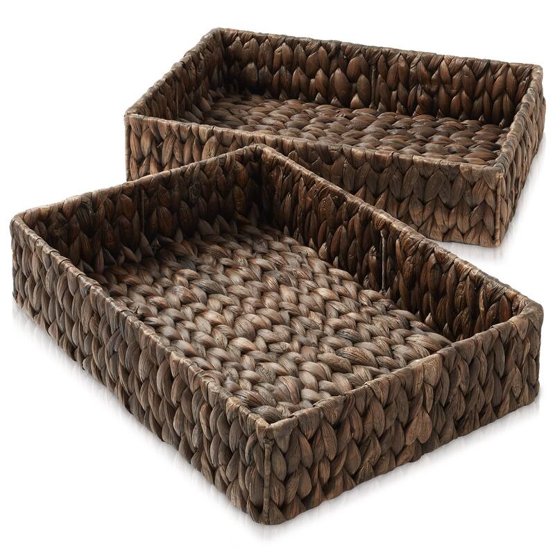 2 Bathroom Storage Baskets SeagrassHyacinth Toilet Paper Bin
