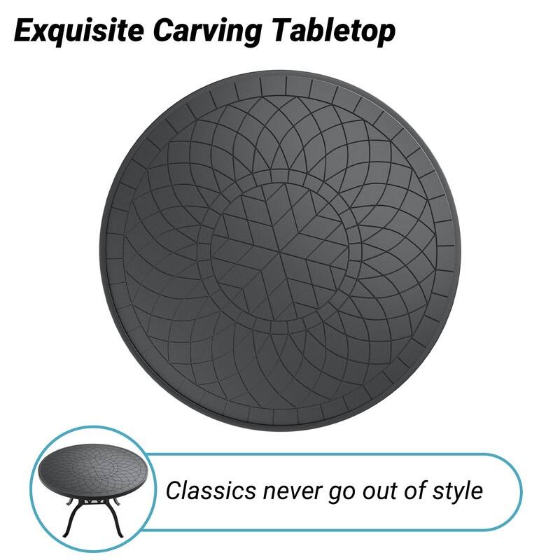 Traditions 7-Piece Patio Outdoor Dining Set with 6 Dining Chairs and 47.24 in.Round Table, Rust Free