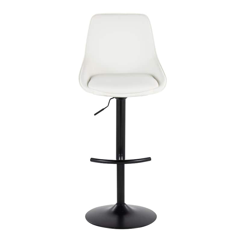 Silver Orchid Alba Adjustable Bar Stool with Rounded T Footrest (Set of 2)