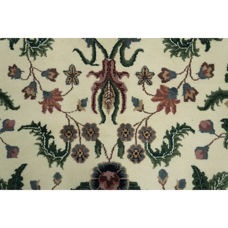 Hand Knotted Oriental 100% Wool Carpet Traditional All-Over Beige & Ivories Kashan Area Rug - 11' 10'' X 9' 0''