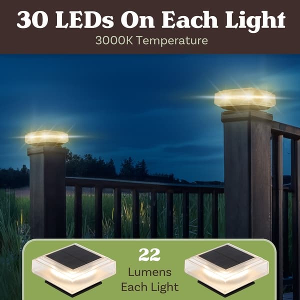 Buy OON-DE-AGE Fence Post Lights, 25 Luens Deck Post Cap Light Solar