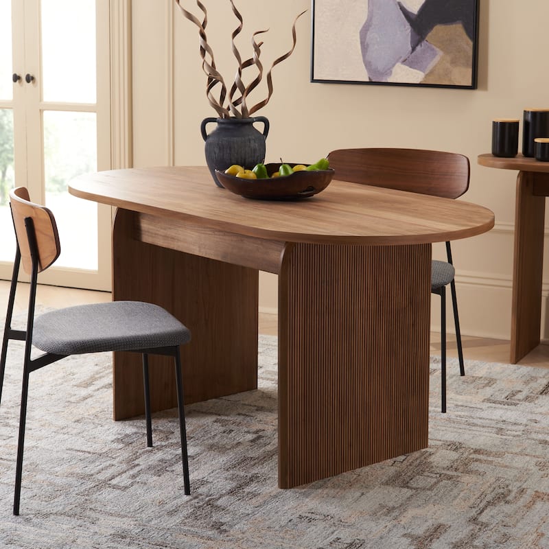 SAFAVIEH Norene Ribbed Dining Table - 62 In. W x 31.5 In. D x 30 In. H - 62"W x 32"D x 30"H